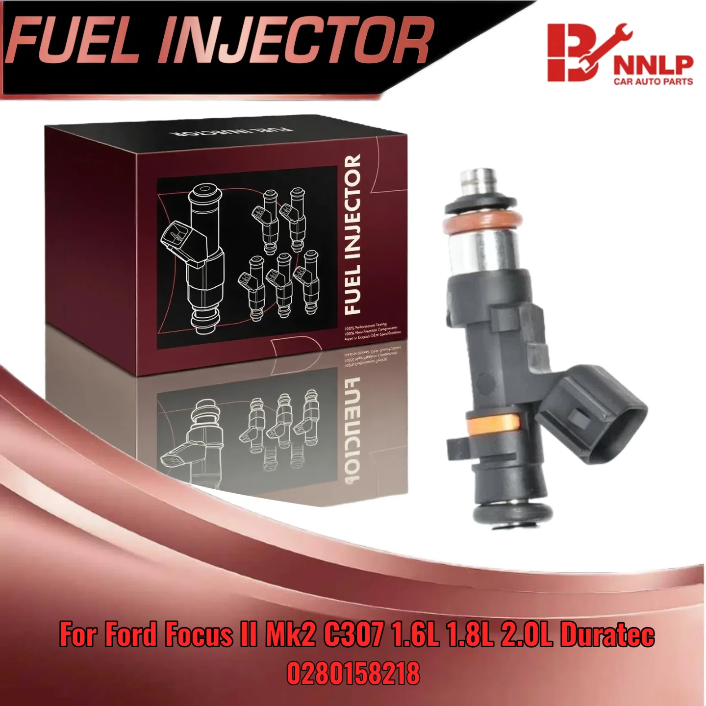   0280158218 inyector de motor para Ford Focus II Mk2 C307 1.6L 1.8L 2.0L Duratec