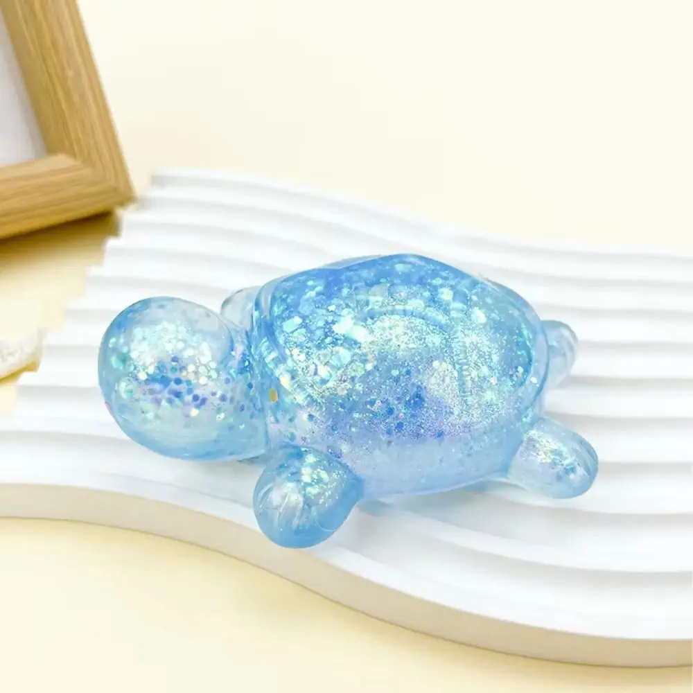 Creative Glitter Squishy Turtle Cute Animal Cartoon Turtle Squeeze Colorful Pinch Sensory Fidget Ball Student Prize