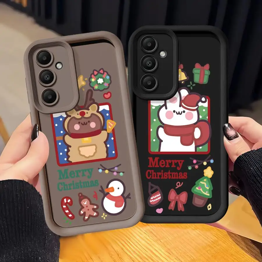 Cute Cartoon Christmas Soft Cover Phone Case for Samsung Galaxy A36 A33 A54 A24 A55 A22 A21s A73 A56 A32 A35 A52 A25 A26