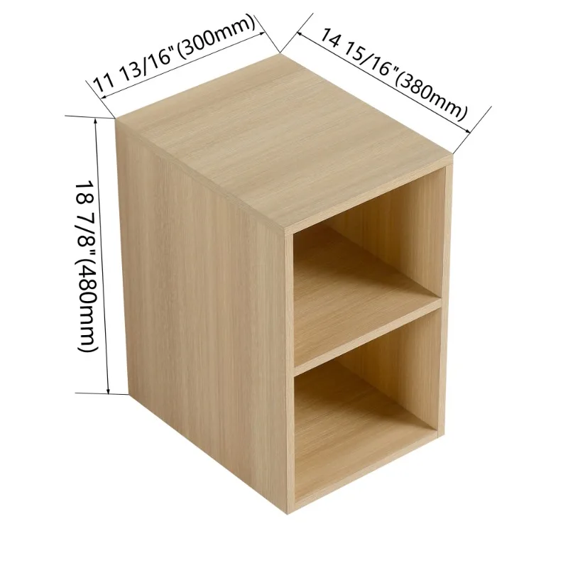 Licht houten zwevende plank wandgemonteerde dubbele open opbergplank voor slaapkamer woonkamer badkamer decor organisator