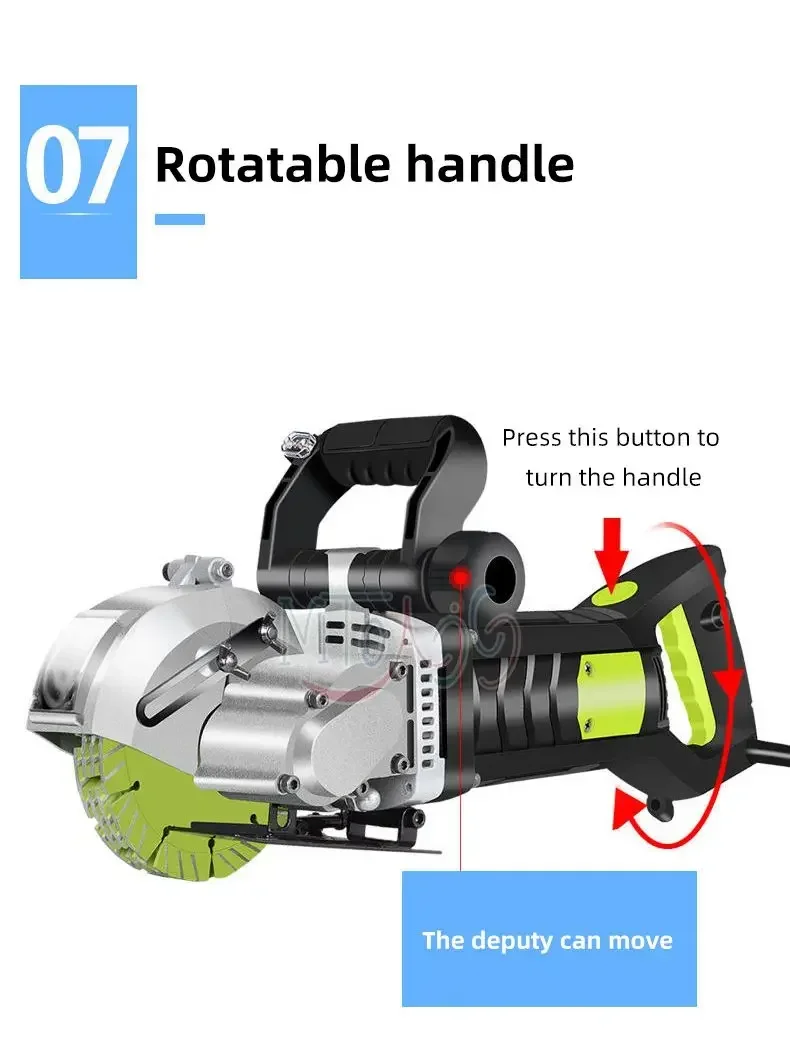 Imagem -05 - Wall Surface Concrete Cutting Slotting Machine One-time Forming Poeira- Instalação de Engenharia Hidrelétrica Automático