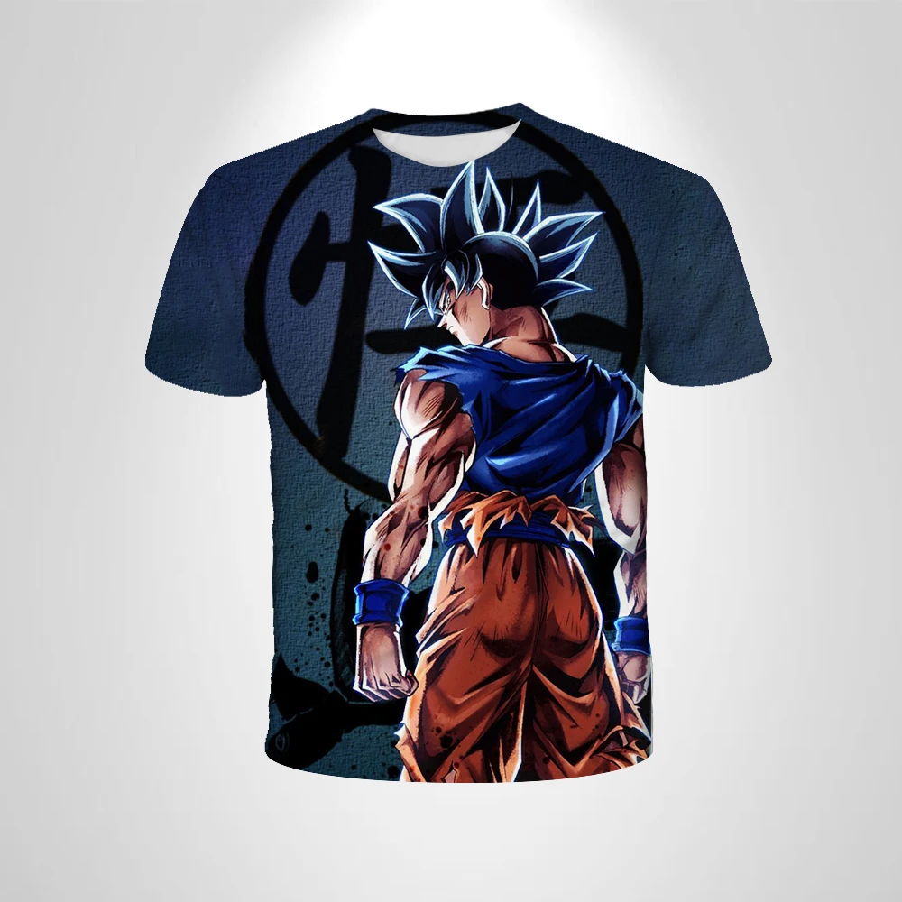Camiseta de Anime japonés Dragon Ball Z para niños, camiseta de juego de rol Goku Super Saiyan para niños, camiseta naranja transpirable de manga corta para hombres