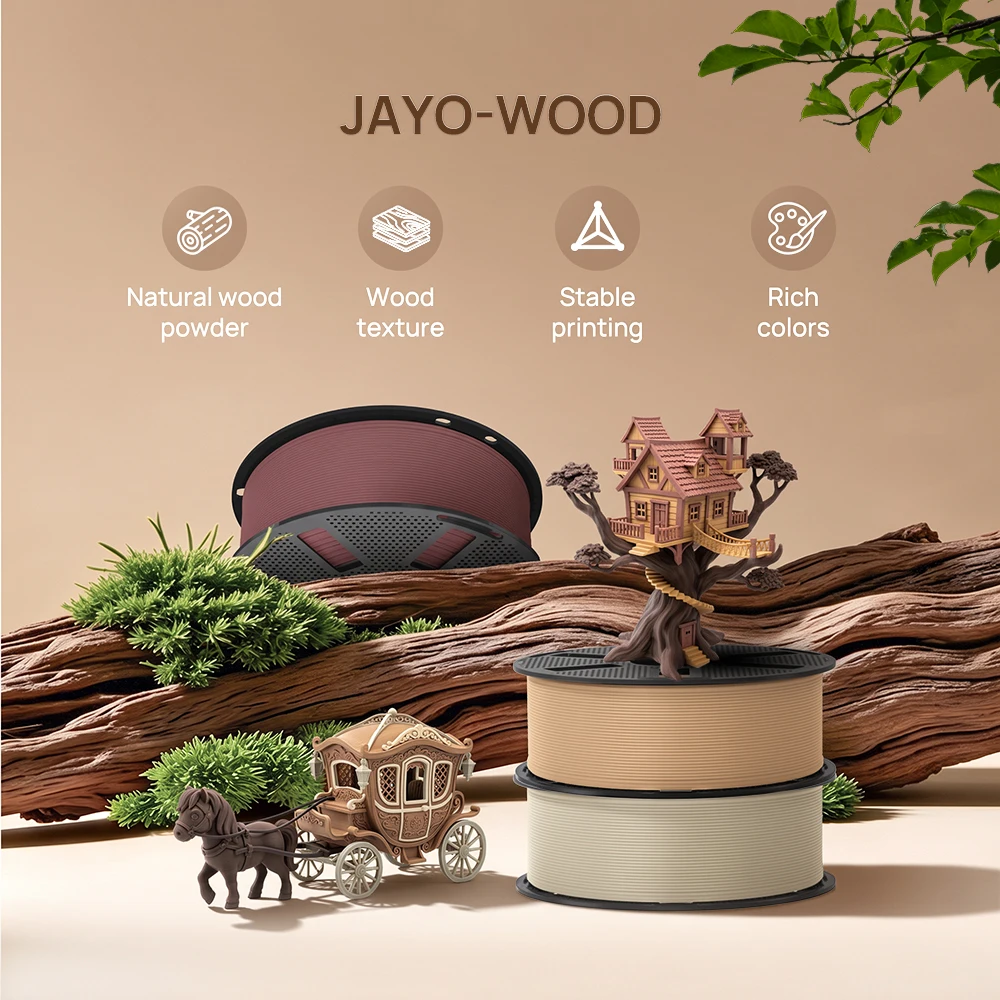 Filamento per stampante 3D JAYO 1100G 3D HS opaco in PETG/Legno/PLA effetto marmo 1,75 mm, materiali per stampa 3D atossici per stampanti e penne 3D