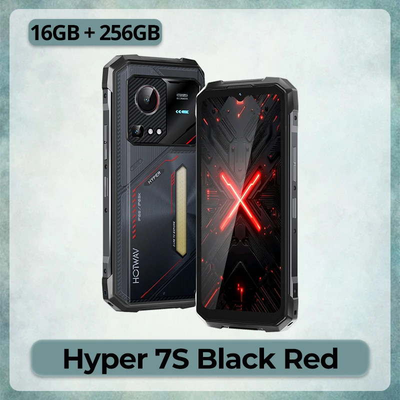 HOTWAV Hyper 7S 6,6'' 120Hz Display Robuuste Telefoon Gemini Android 15 10800mAh Grote Batterij 20W Snelladen Mobiele Telefoon 5G Globale Versie 4GB 256GB Smartphone Dynamisch RGB Licht Mobiel met