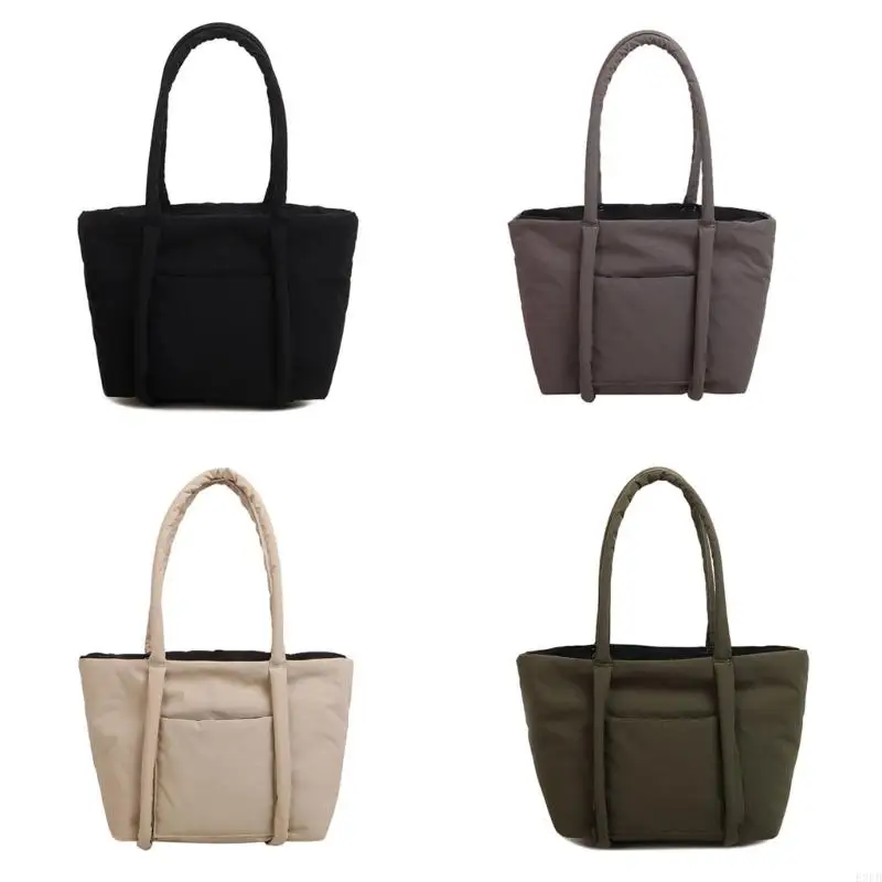 

Women Shoulder Bag Puffer Handbag Autumn Winter Armpit Bag Large Capacity Shopping Bag Students School Bag for Daily