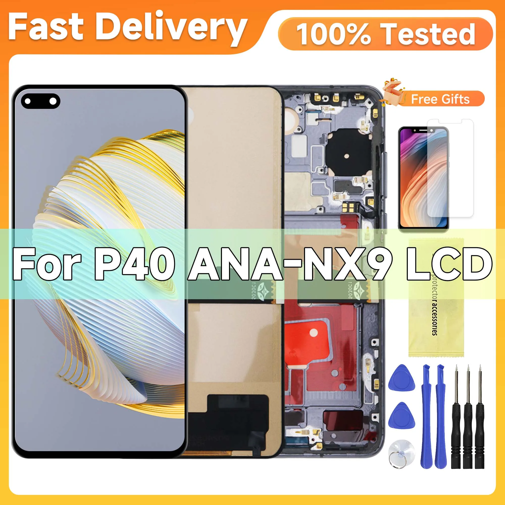 

6.1''For HUAWEI P40 Tested ANA-AN00 ANA-TN00 ANA-NX9 ANA-LX4 LCD Display Touch Screen Digitizer Assembly Replacement