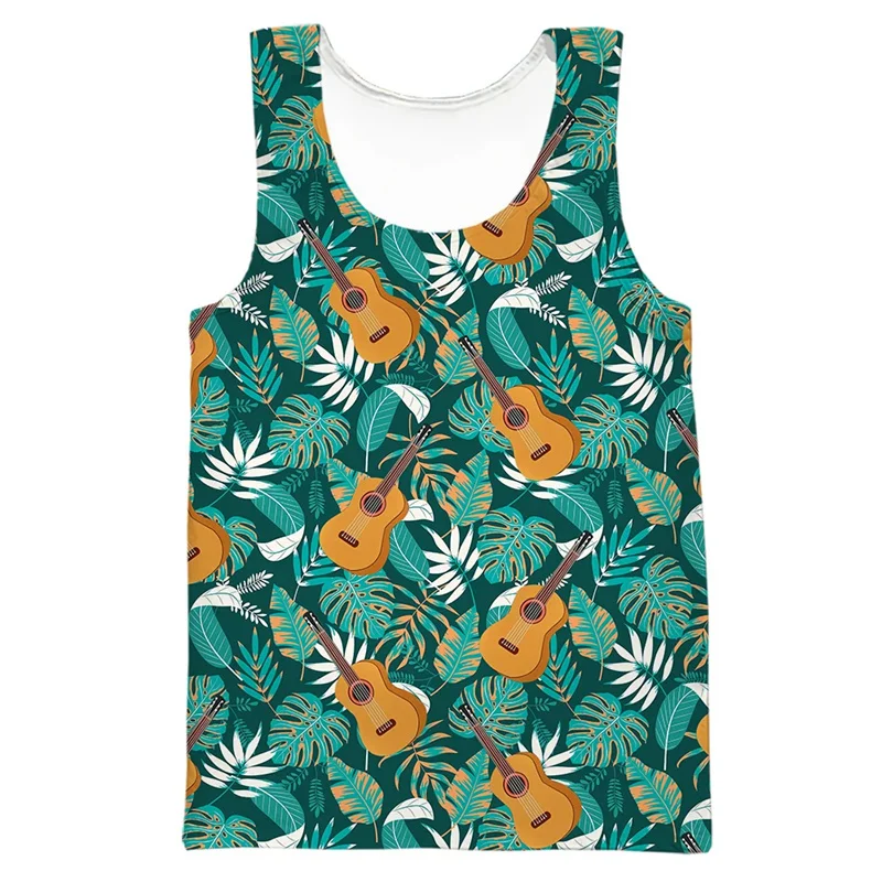 

Harajuku Summer 3D Printed Cocoanut Trees Tank Top For Men Leaves Graphic Tank Tops Kid Fashion Cool Vest Streetwear Clothes Top