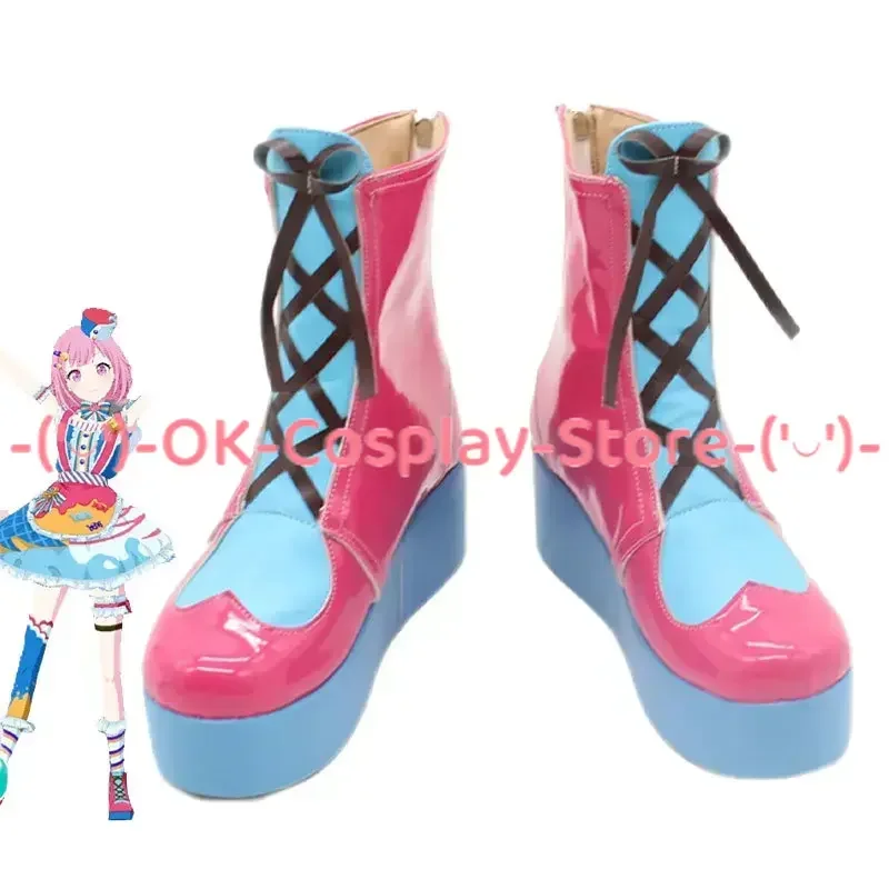 Game Project Sekai Otori Emu Cosplay Shoes PU Leather Shoes Halloween Carnival Boots Cosplay Prop Custom Made