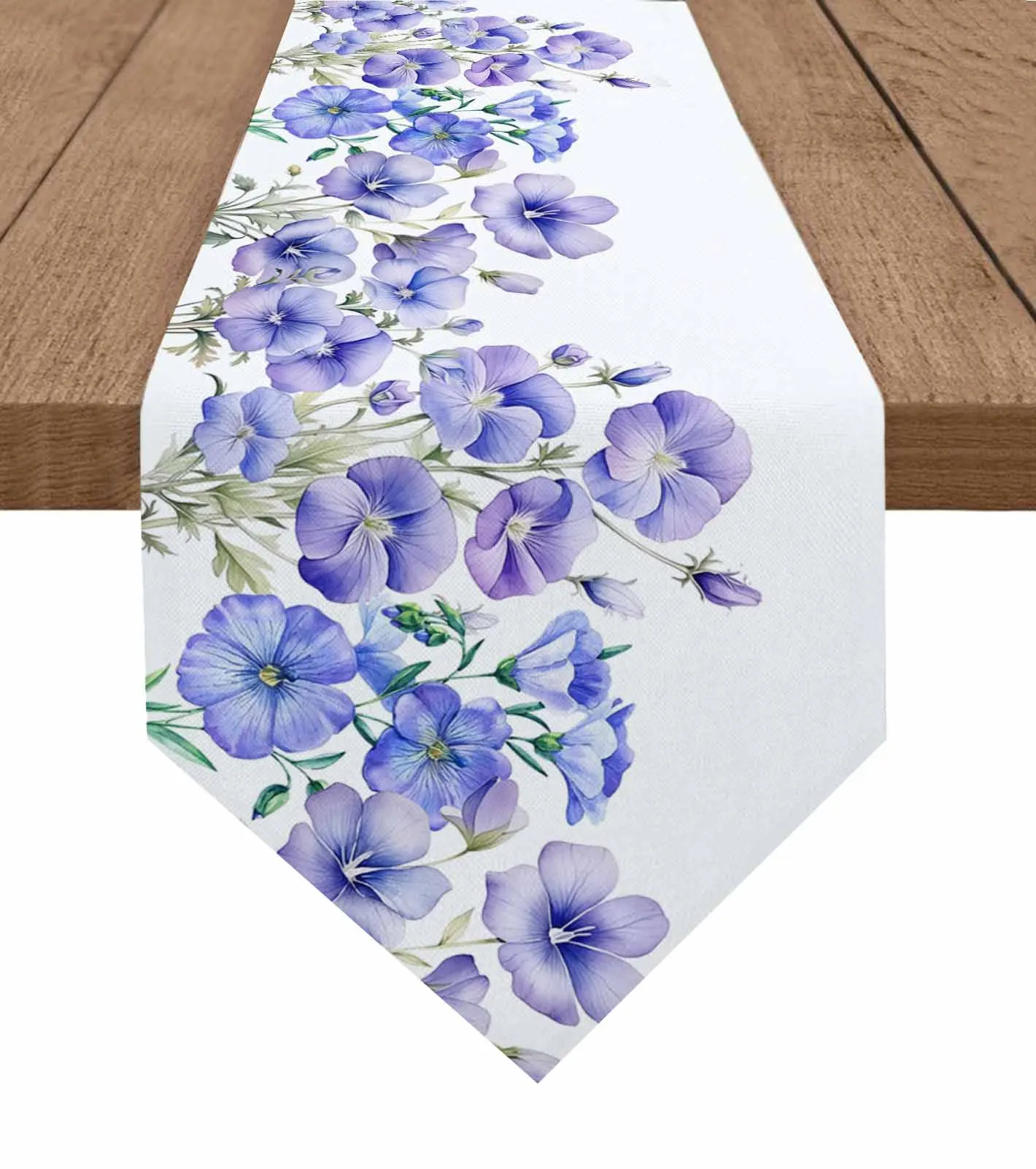 

Spring Flower Watercolor Petunia Table Runner Wedding Party Dining Table Runner Placemat Home Kitchen Table Decor