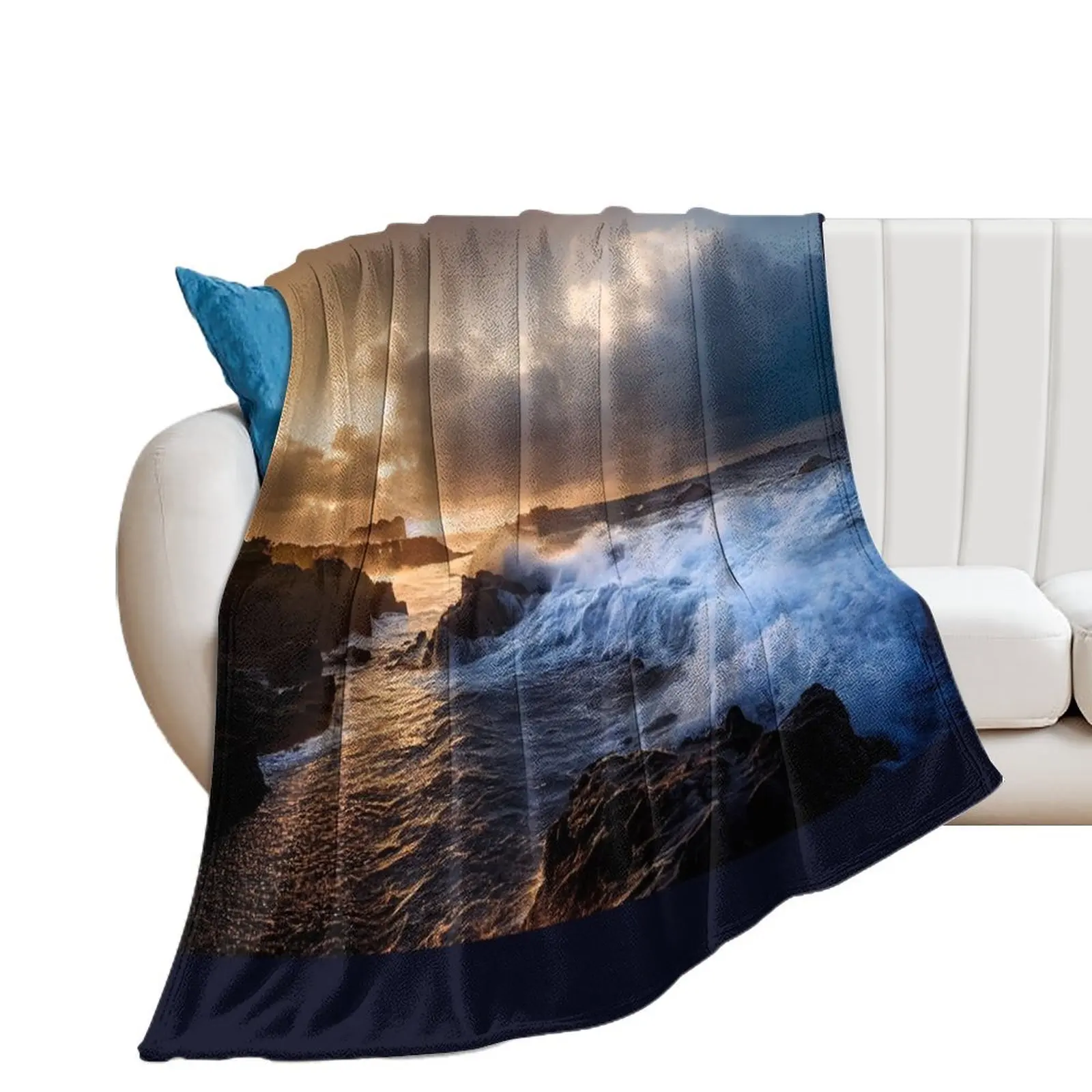 Incoming Tide Throw Blanket Plaid on the sofa Moving Blankets