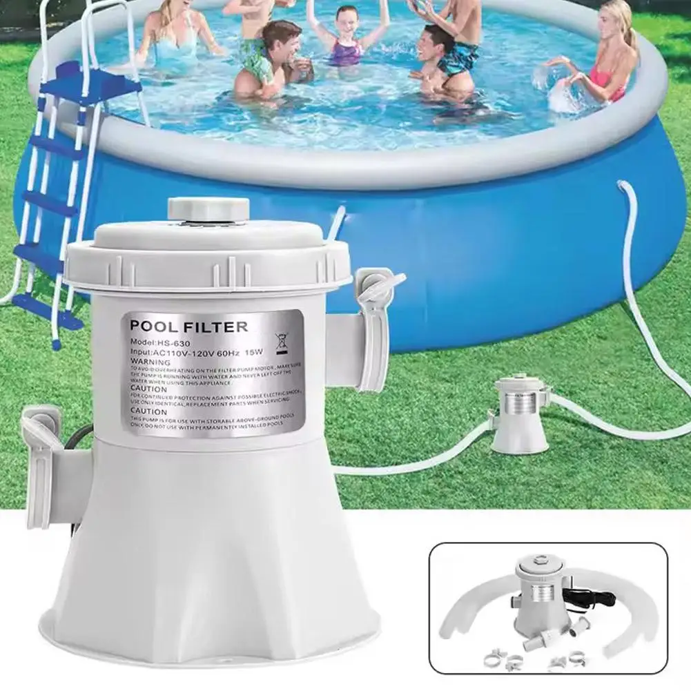 

Swimming Pool Filter Pump 300GPH Above Ground Swimming Pool Cleaner Electric Water Pump Improve Circulation EU Filter Pump