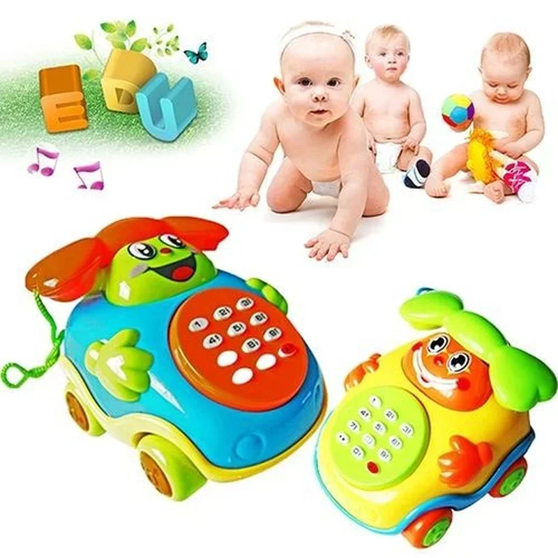 

1 PC Cartoon Baby Electric Phone Car Model with Ring and Light Gifts Early Educational Developmental Music Sound Learning Toys