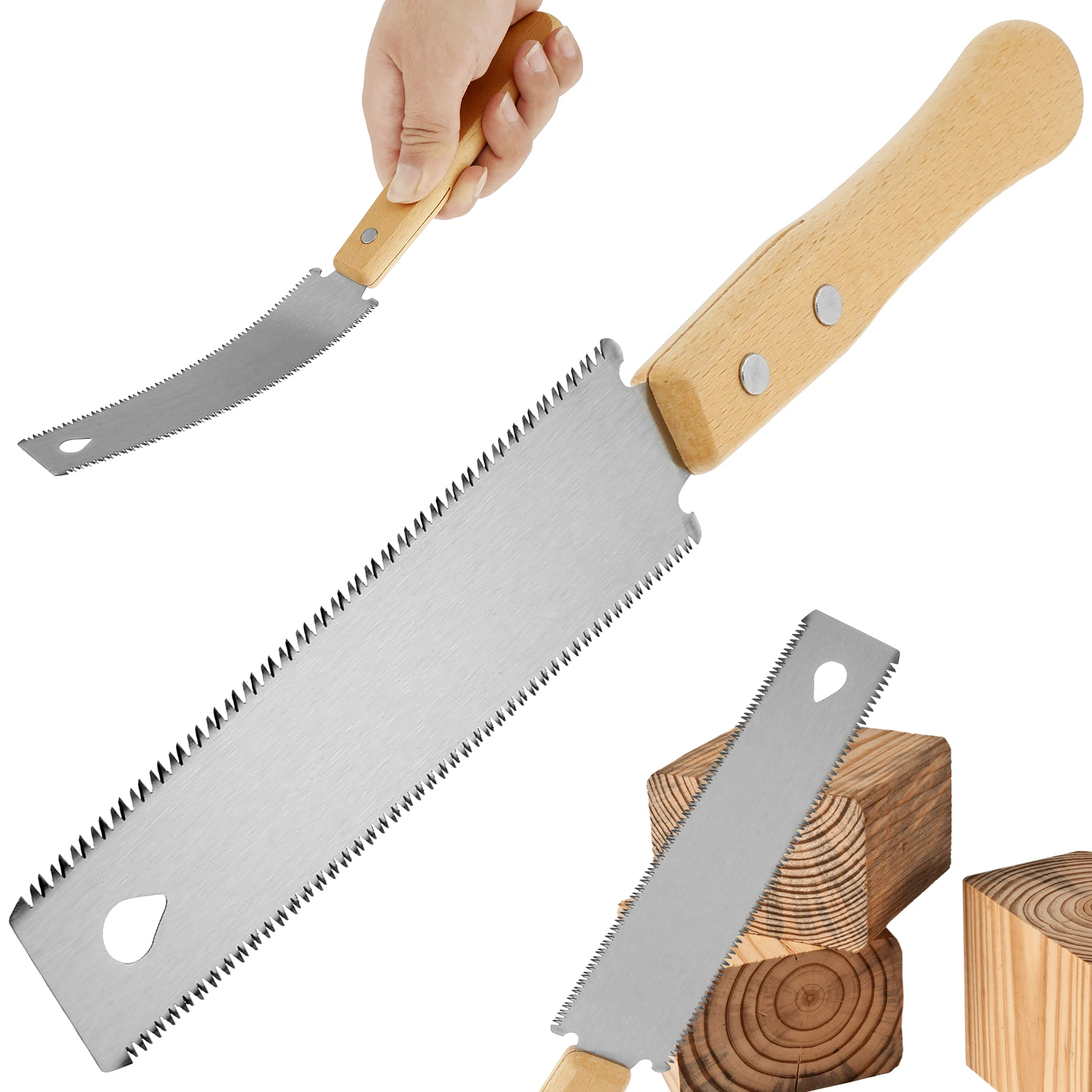 6inch Japanese Style Hand Saw Non-slip Wooden Handle Pull Saw Flush Cut Saw Flexible Handsaw Woodworking Cutting Tool Hand Saw