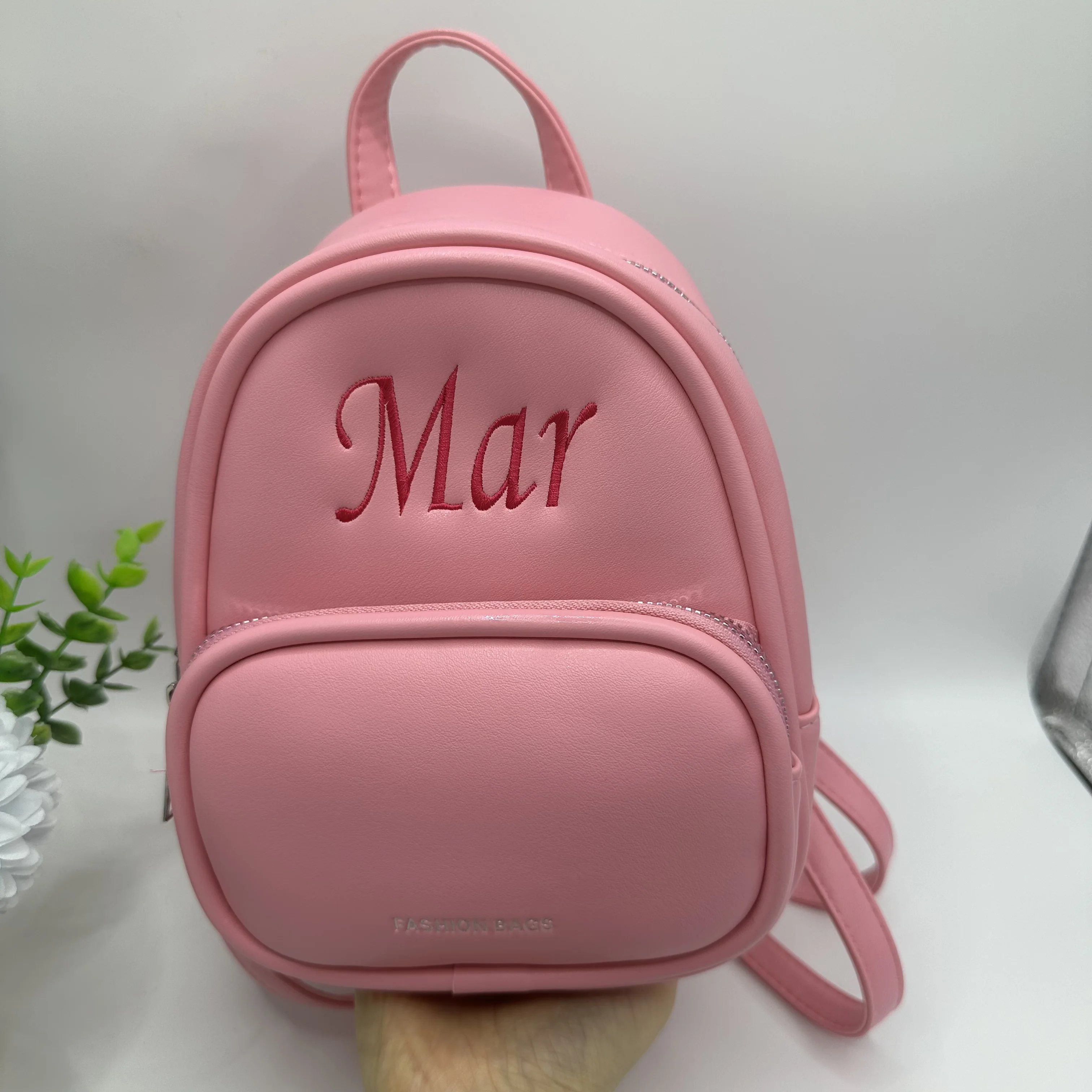 Sac à dos personnalisé en PU avec votre nom pour filles, couleur bonbon, cadeau personnalisé