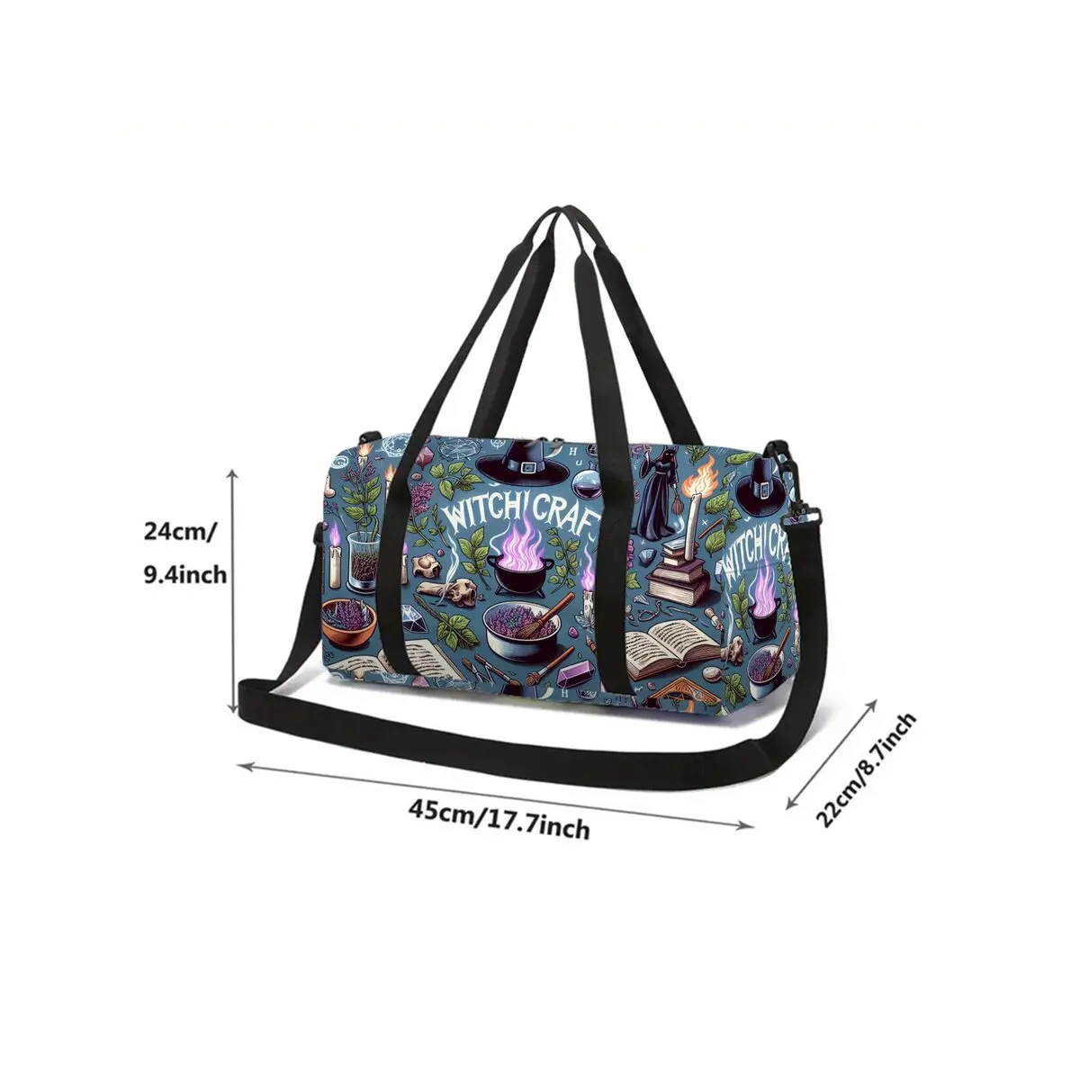Magic Potion Print Cat School Travel Bag Large Capacity Luggage Bag 2D Flat Cartoon Best Gift for Boys Girls Fashion Style