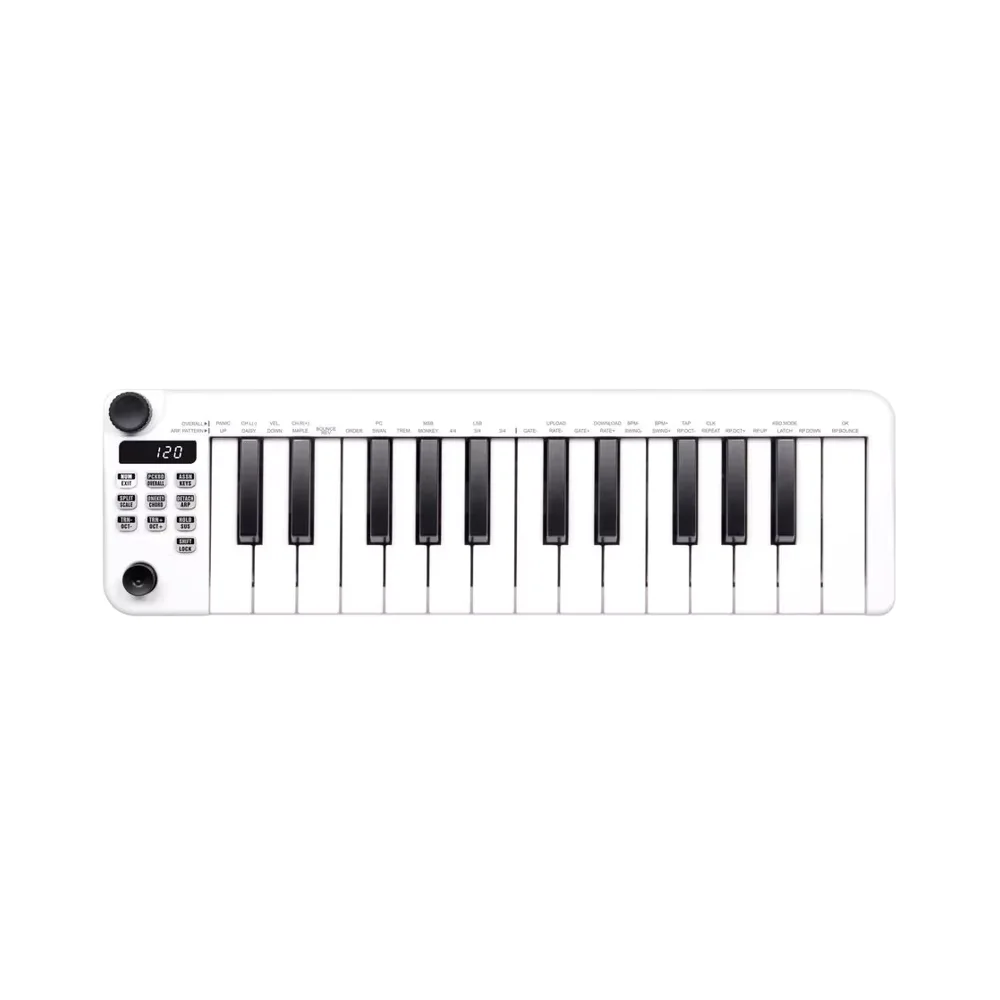 

25-Key Velocity Sensitive MIDI Controller Keyboard Joystick Knob Smart Chord Arpeggiator USB/MIDI Output-for Musical Instruments