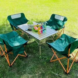 Outdoor Folding Table And Chair Easy To Store Leisure Moon Chair Outing Picnic Camping Portable Mesa Plegable Outdoor Furniture