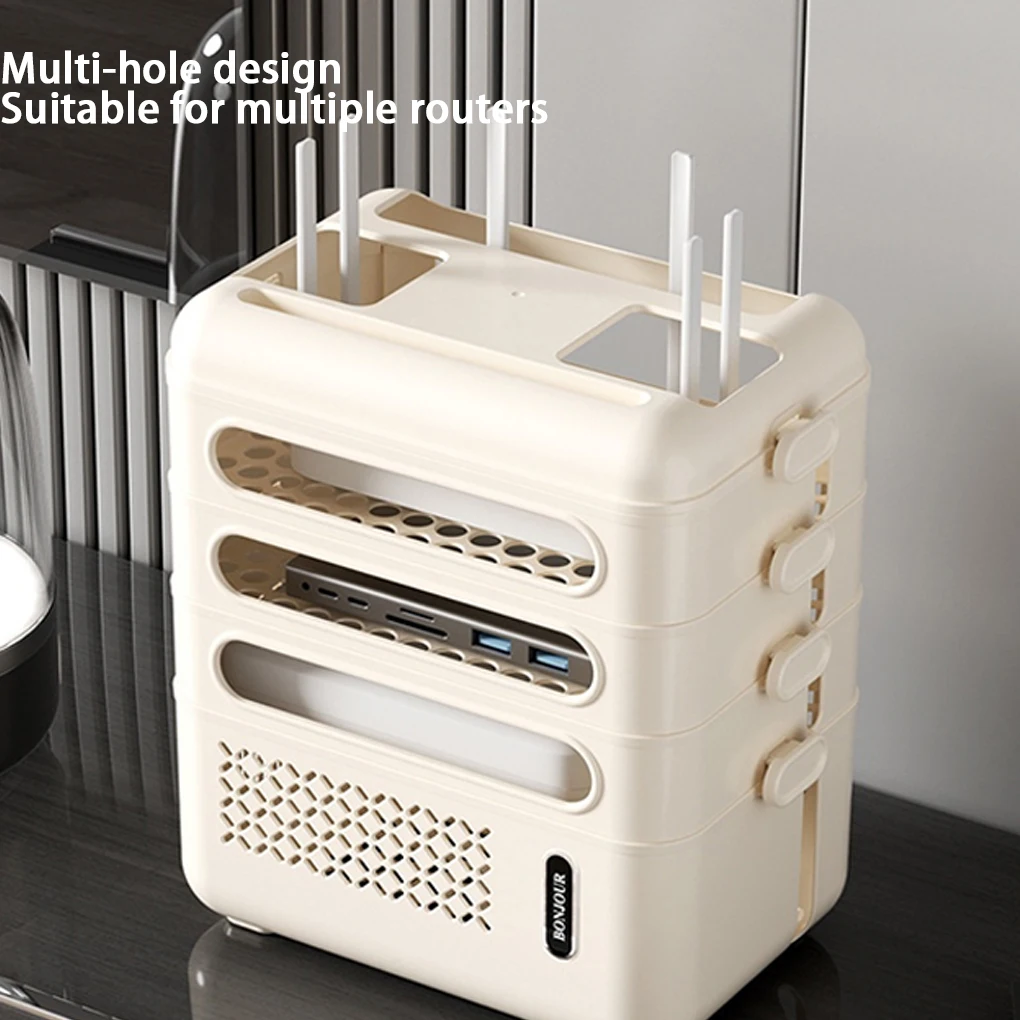 

2025 New Router Home WiFi Socket TV Set Top Box Storage Rack Wireless Cable Sorting Router Storage Box Rack