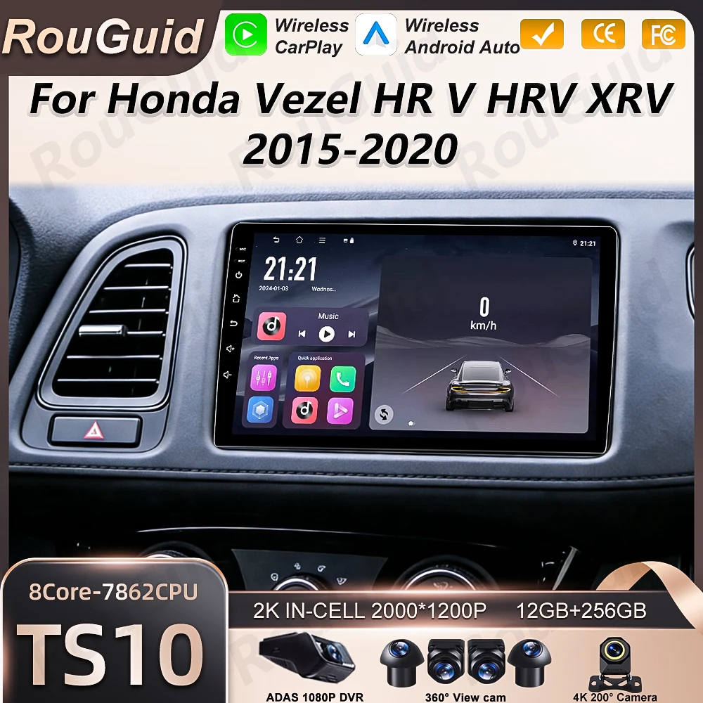 

Android 16 Carplay For Honda Vezel HR V HRV XRV 2015 2016 2017 2018 2019 2020 Car Radio Multimedia Player 5G BT Head Unit GPS
