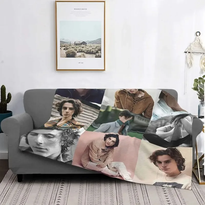 

Collage Chalamet Baby Blankets Fleece Printed Print Plaid Multifunction Super Soft Throw Blanket for Sofa Couch Rug Piece
