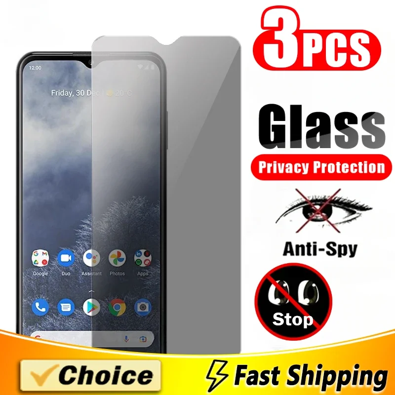 3Pcs Privacy Tempered Glass For Nokia C1 2 3 C12Pro C10 20 30 C21 C01 Plus Phone Film For Nokia C200 300 Screen Protector