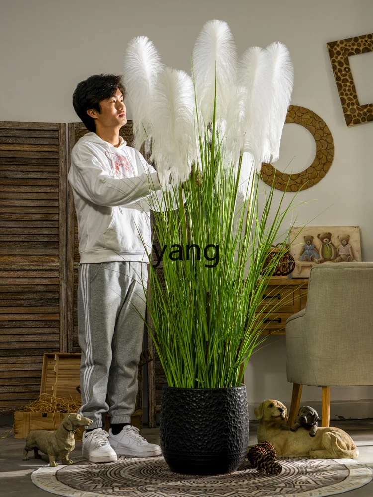 CX Large High-End Reed Grass Artificial/Fake Flower Tree Green Plant Fake Trees Interior Living Room Decoration