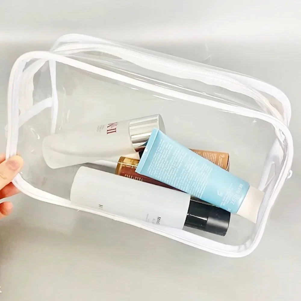 Transparent Waterproof PVC Makeup Bag Small Large Clear Cosmetic Bags Portable Travel Toiletry Wash Organizer Case Storage Pouch