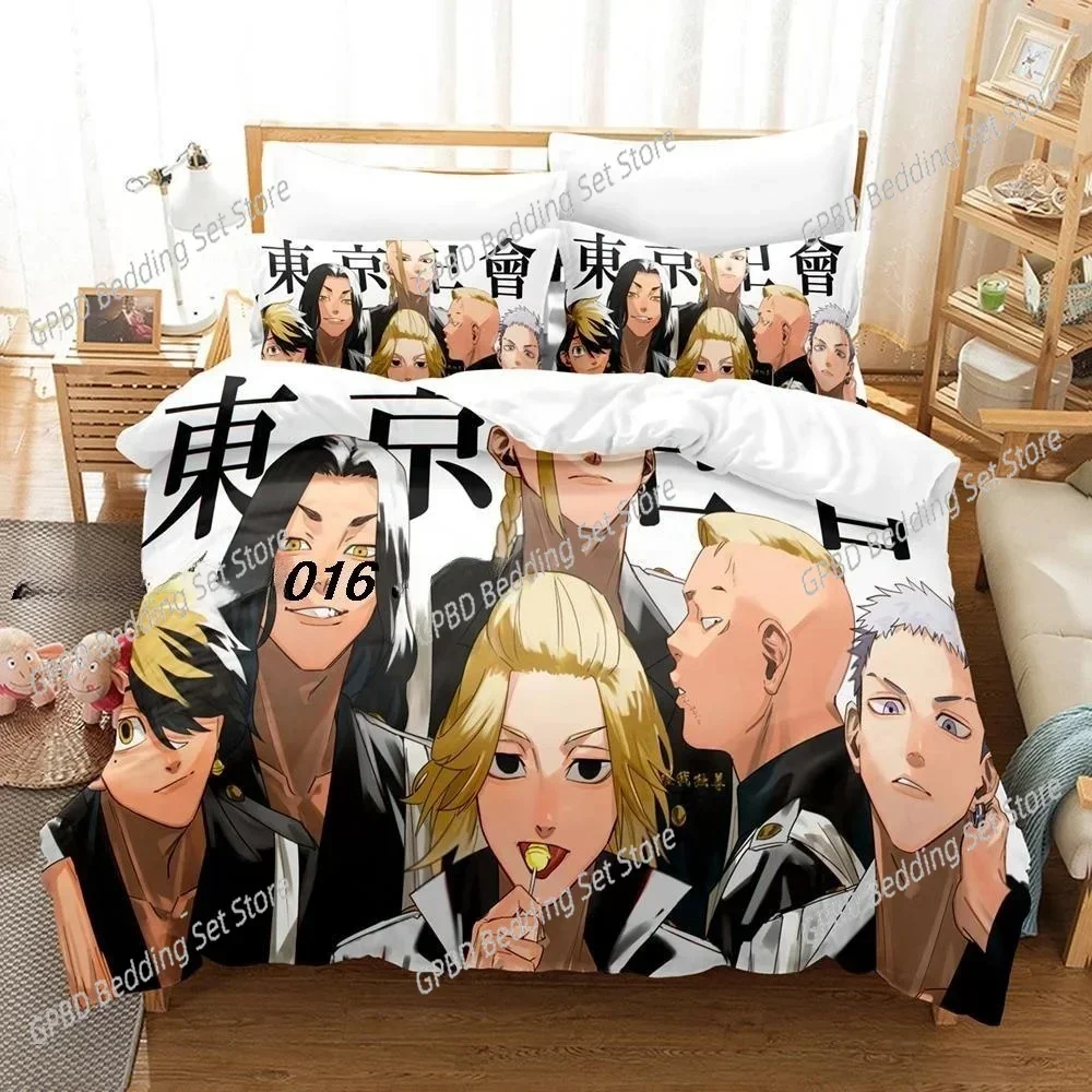 Tokyo Revengers Bedding Set 3D Printed Suitable for Bedroom Duvet Cover Set With Pillowcases Kids Home Textile