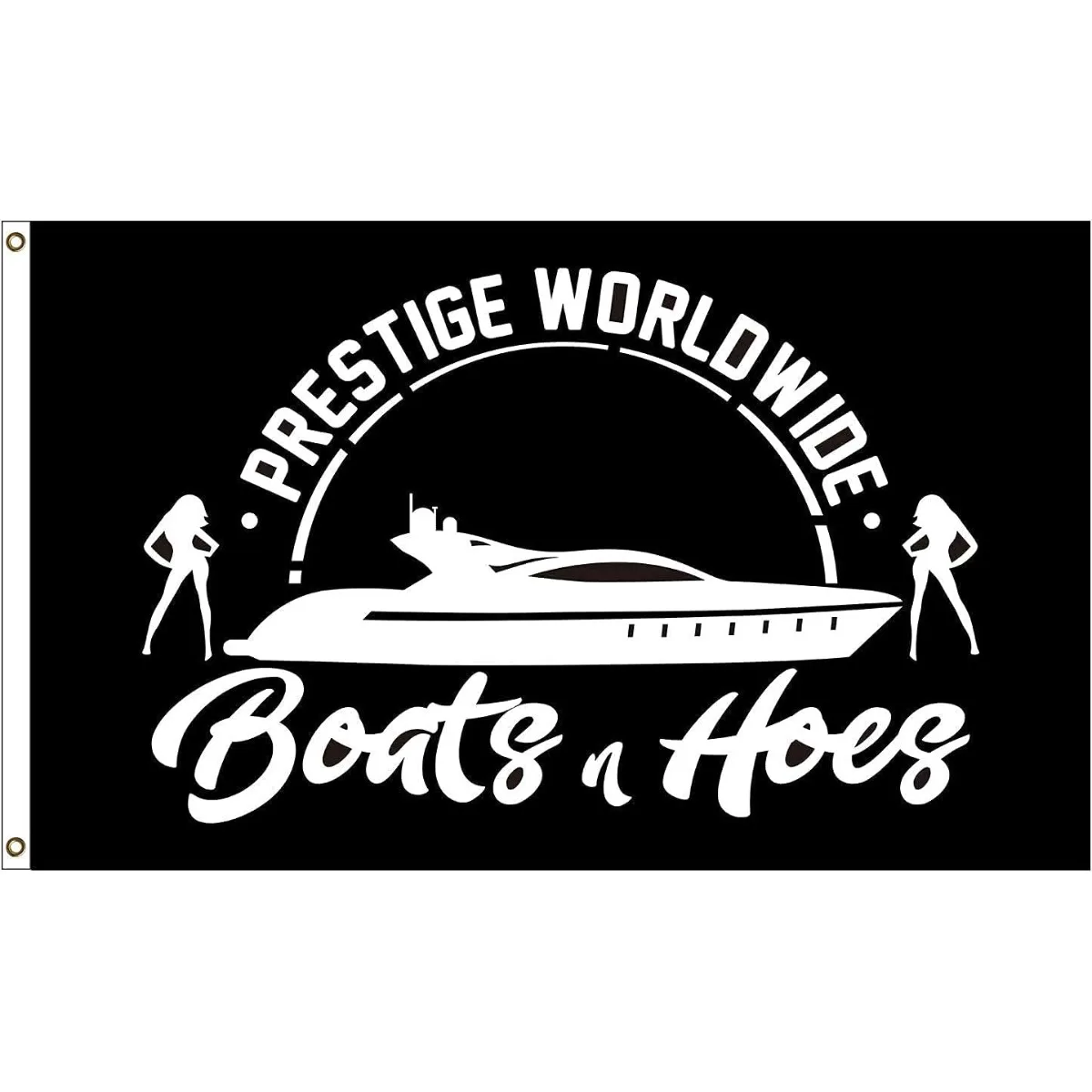 Prestige Worldwide Flag Boats & Hoes Banner Flag Funny Party Decor for Bar Beer House Man Cave Tailgate