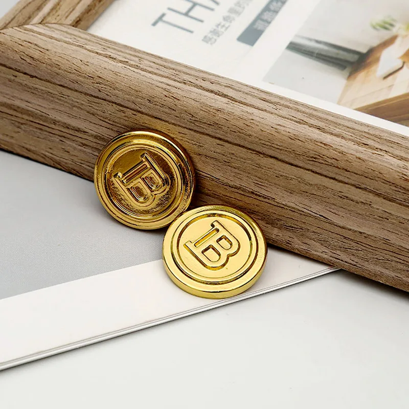 Винтажная металлическая пуговица с буквой B, высокое качество, 10 шт., униформа в британском стиле, пуговицы, сшитые вручную