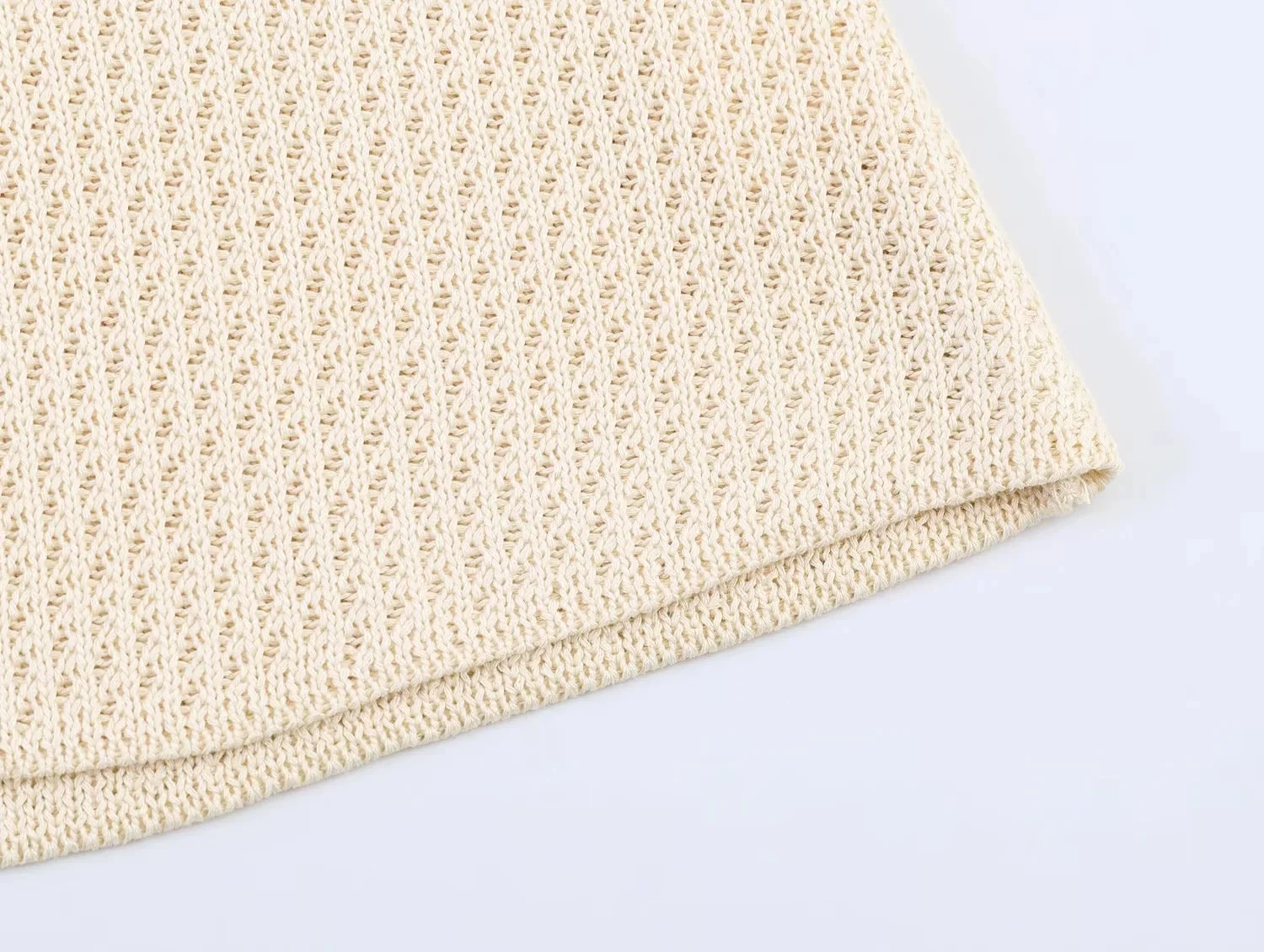 KONDALA Lässiges Damen-Strickrock-Set: V-Ausschnitt, Knöpfe, Kurzarm-Cardigan, Langer Rock – Modische Sommer-Urlaubs-Eleganz 2026 – Detail 10