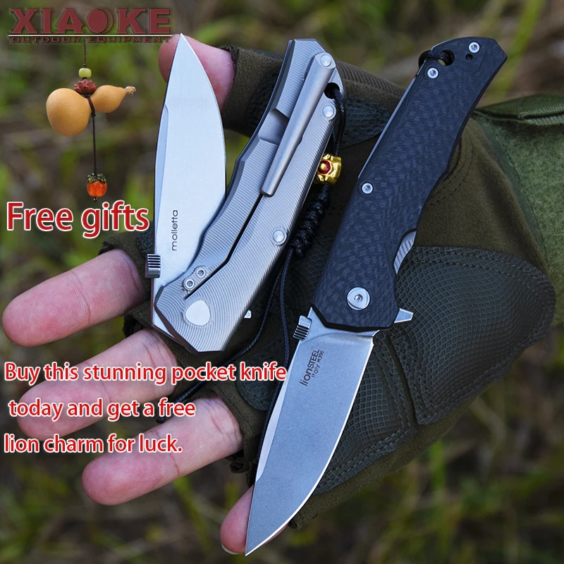 

Professional M390 Steel Titanium Carbon Fiber EDC Folding Knife Outdoor Hunting Camping Survival Pocket Knife Collector's Gift