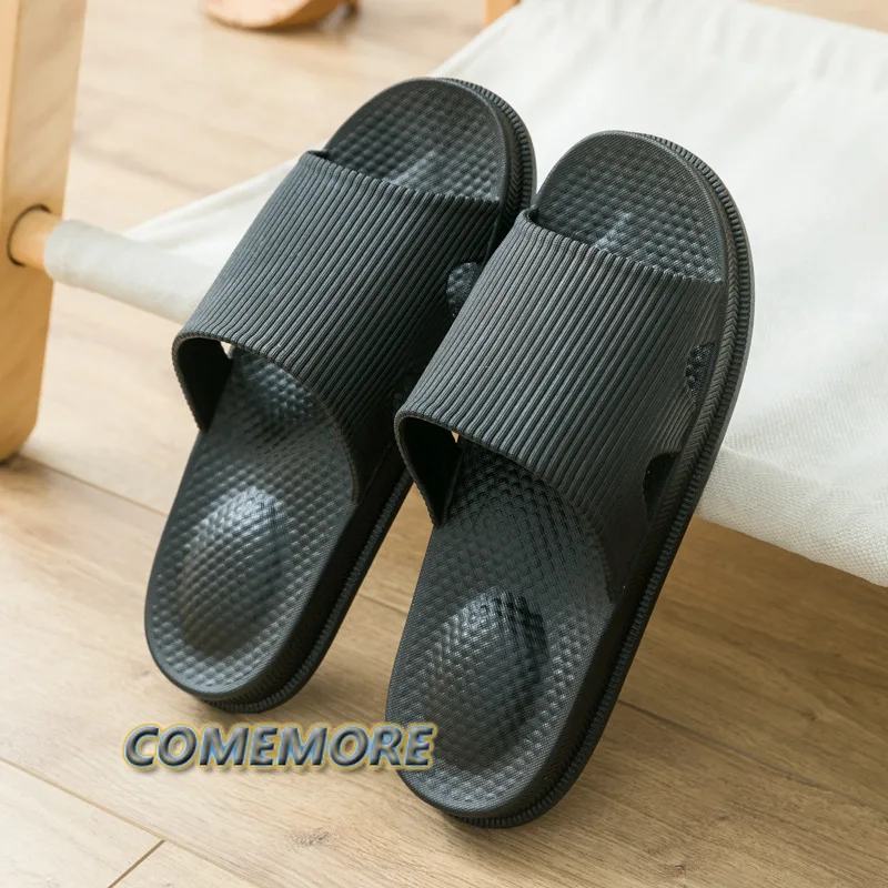 Big Size EVA Massage Slippers Men Women\'s Home Slippers Outdoor Beach Shoes Couples Sandals Light House Bathroom Non-slip Slides