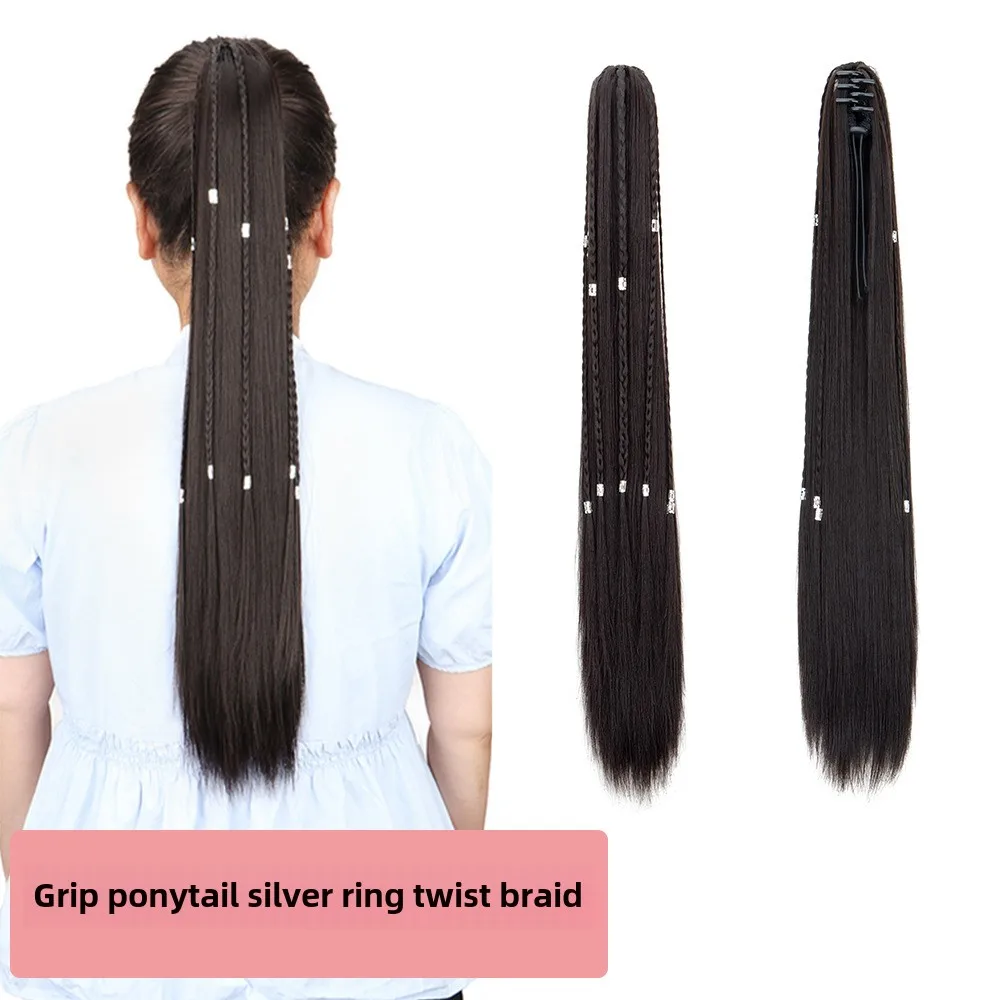 55cm Long Straight Claw Clip Ponytail Extensions Synthetic Hair Extensions Ponytail Jaw Clip Hair Pieces for Women girl