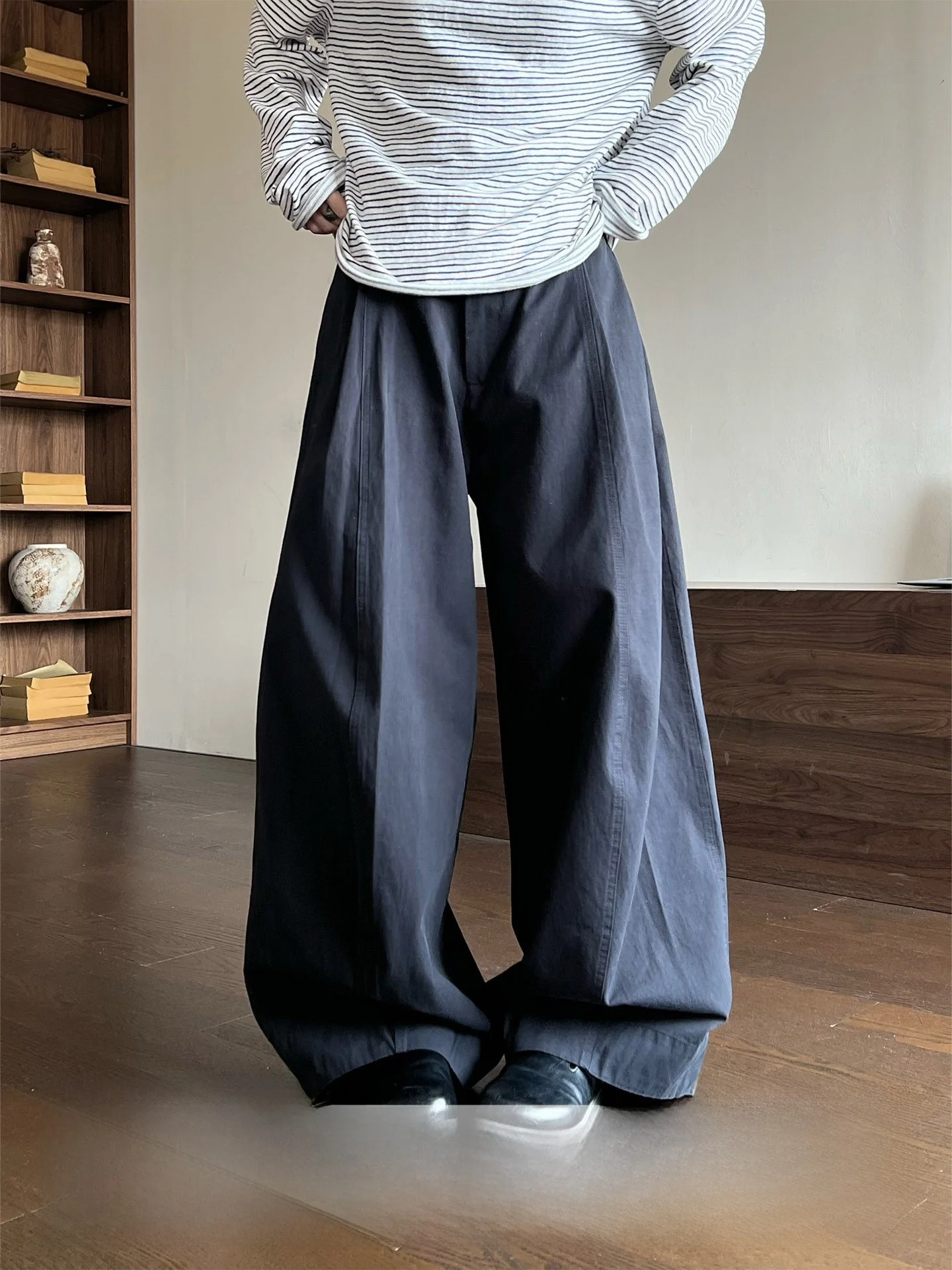 

Повседневные брюки Cleanfit с широкими штанинами в рабочем стиле, унисекс, с естественной талией, из хлопка, прямого кроя, для мужчин и женщин, парные.