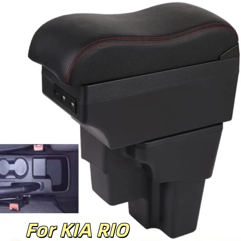 

For KIA STONIC Cerato Car Armrest Curved Surface leather Simple installation Storage box
