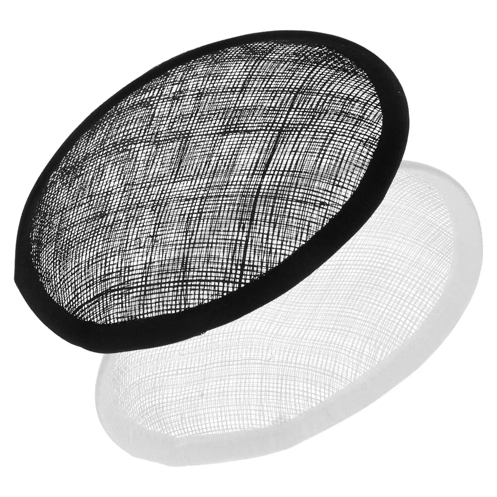

2pcs Teardrop Sinamay Hat Fascinator Base Millinery Hat Making Craft Round Shaped Button Foundation Fabric For Diy Cocktail Hats