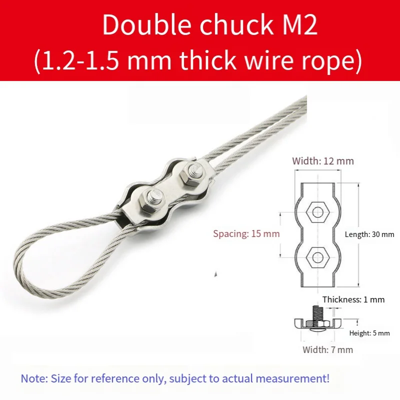 1–5 Stück Kabel-Draht-Hardware-Befestigungselemente, wasserdicht, Edelstahl-Drahtseil-Clips, Einzel-/Doppelgriffe, Kabelklemmen, Spannfutterschloss