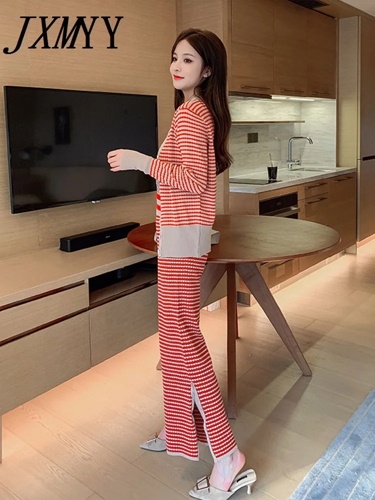 Three-Piece Suit for Women, Casual Style Sweater, Single Breasted, Loose Outfit, Outside Wearing, Autumn and Winter Fashion