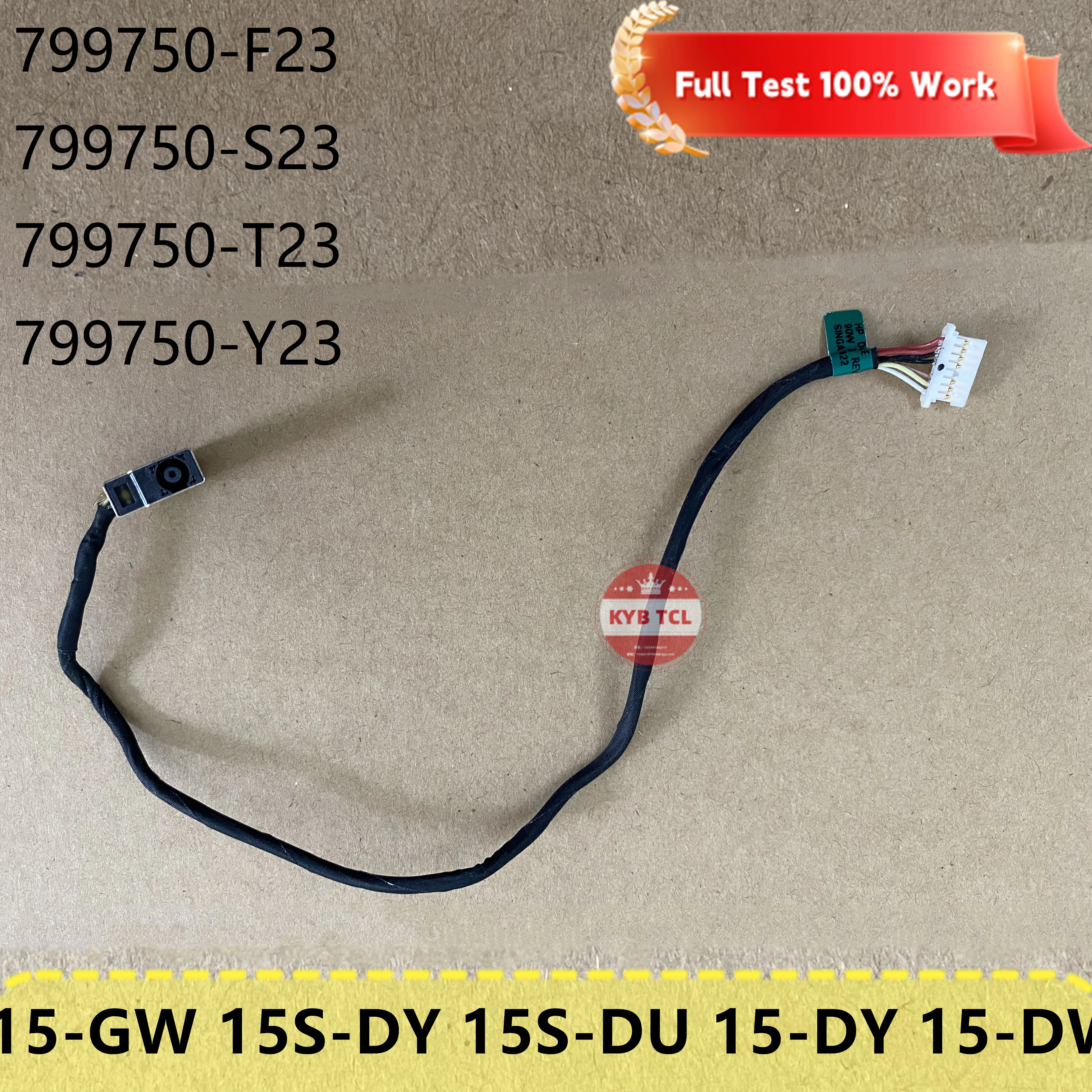 For HP 15-GW 15S-DY 15S-DU 15-DY 15-DW TPN-C139 250 g8 17-G 14-AX 14-DS 15-CS 255 Laptop DC Power Input Jack In Cable 799750-S23