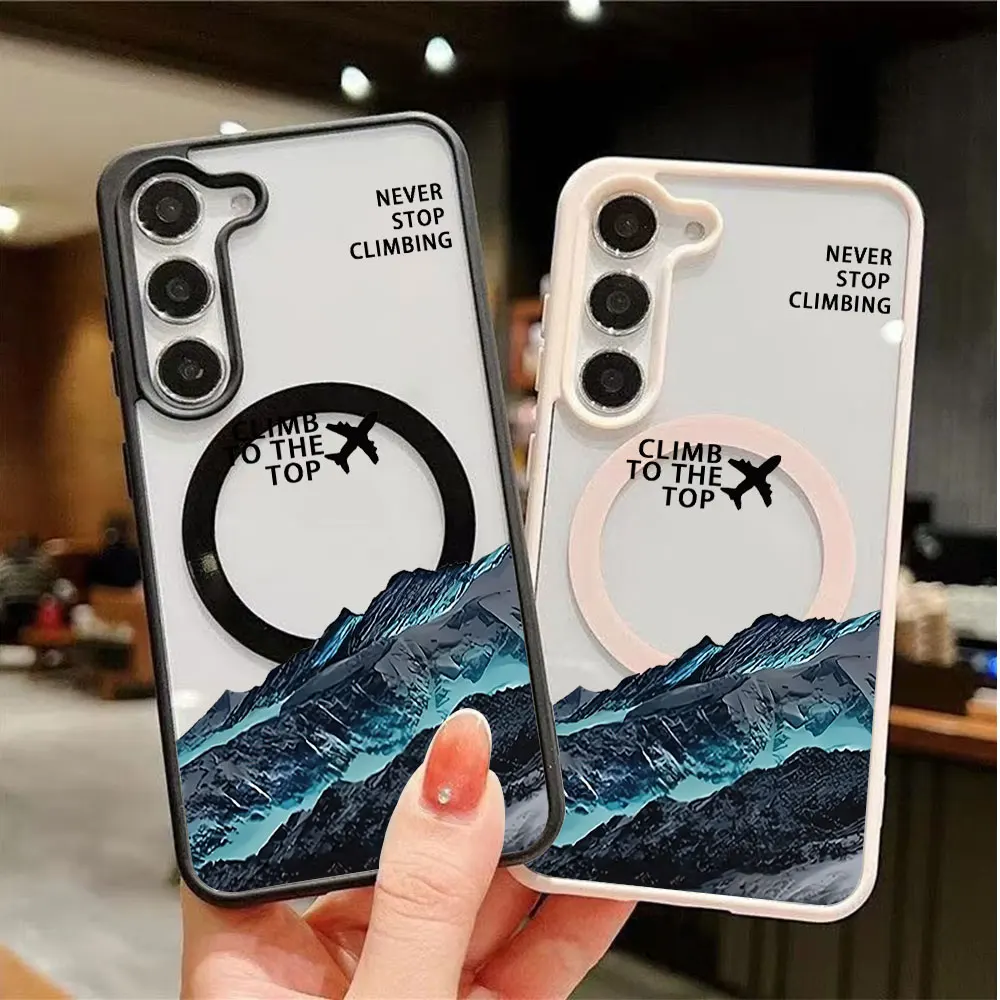 Inspirational Quotes Magnetic Wireless Charging Phone Case For Samsung Galaxy S26 S25 S24 S23 S22 Ultra Plus FE 5G Magsafe Cover