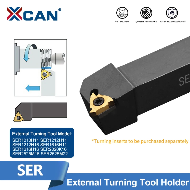 

XCAN SER Lathe Cutter Bar External Thread Turning Tool Holder SER1010H11 SER1212H16 SER1616H16 SER2020K16 CNC Cutting Tools