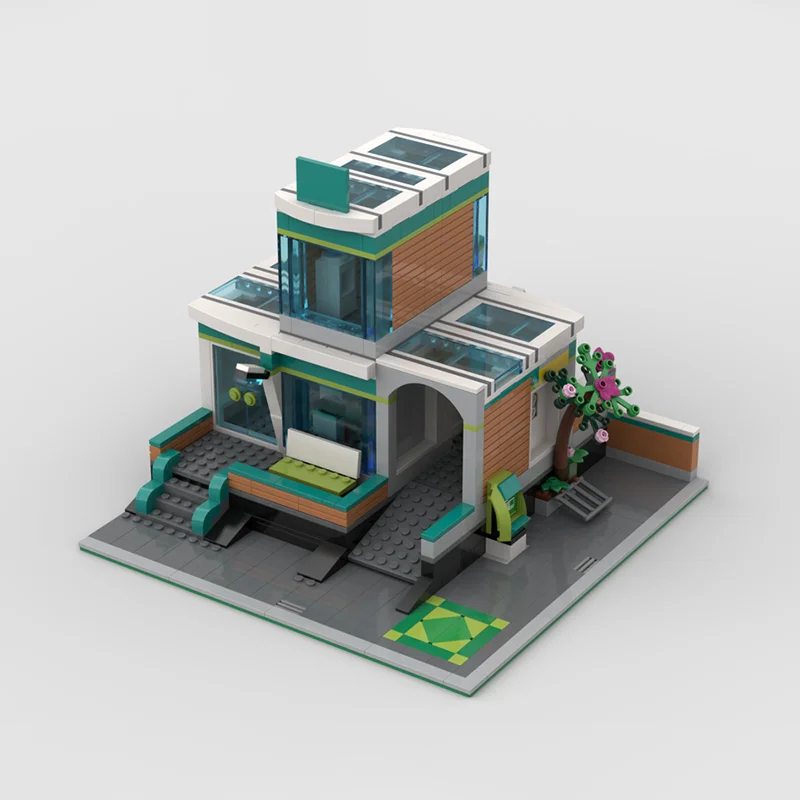 Modulares Bahnhofsbaukasten-Modell mit Technologie-Bausteinen, DIY-Montage, Straßenansicht-Konstruktionsspielzeug für Feiertagsgeschenke