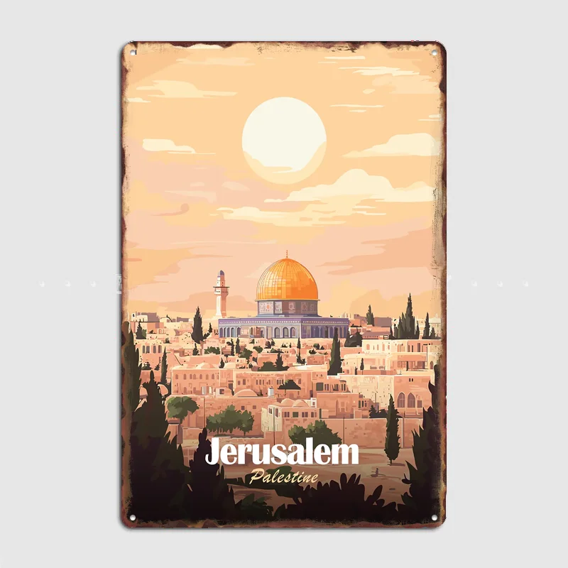 Jerusalem, Palestine Travel Poster Metal Sign Room Decor Life Wall Custom Bedroom Indoor Home Wall Decor Posters Room Decoration