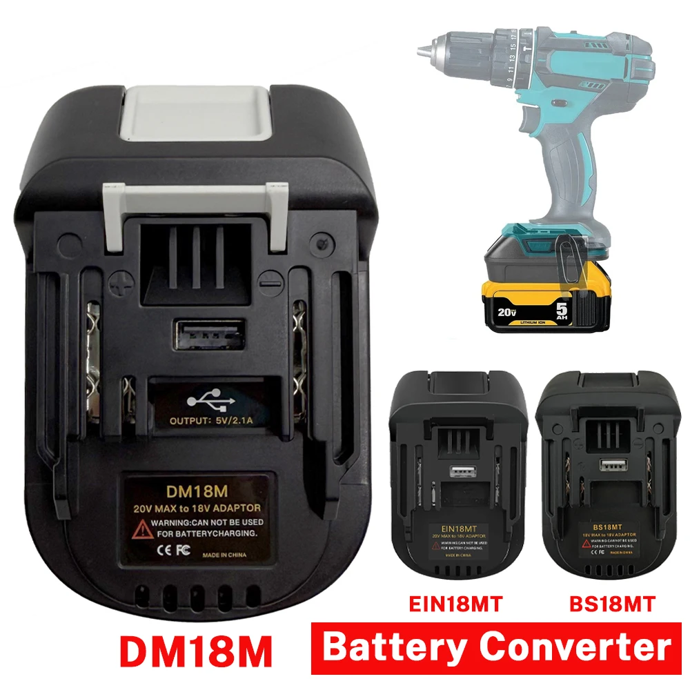 

DM18M BS18MT EIN18MT Battery Adapter for Dewalt&Milwaukee/Bosch/Einhell Battery Converter to for Makita 18V Power Tools