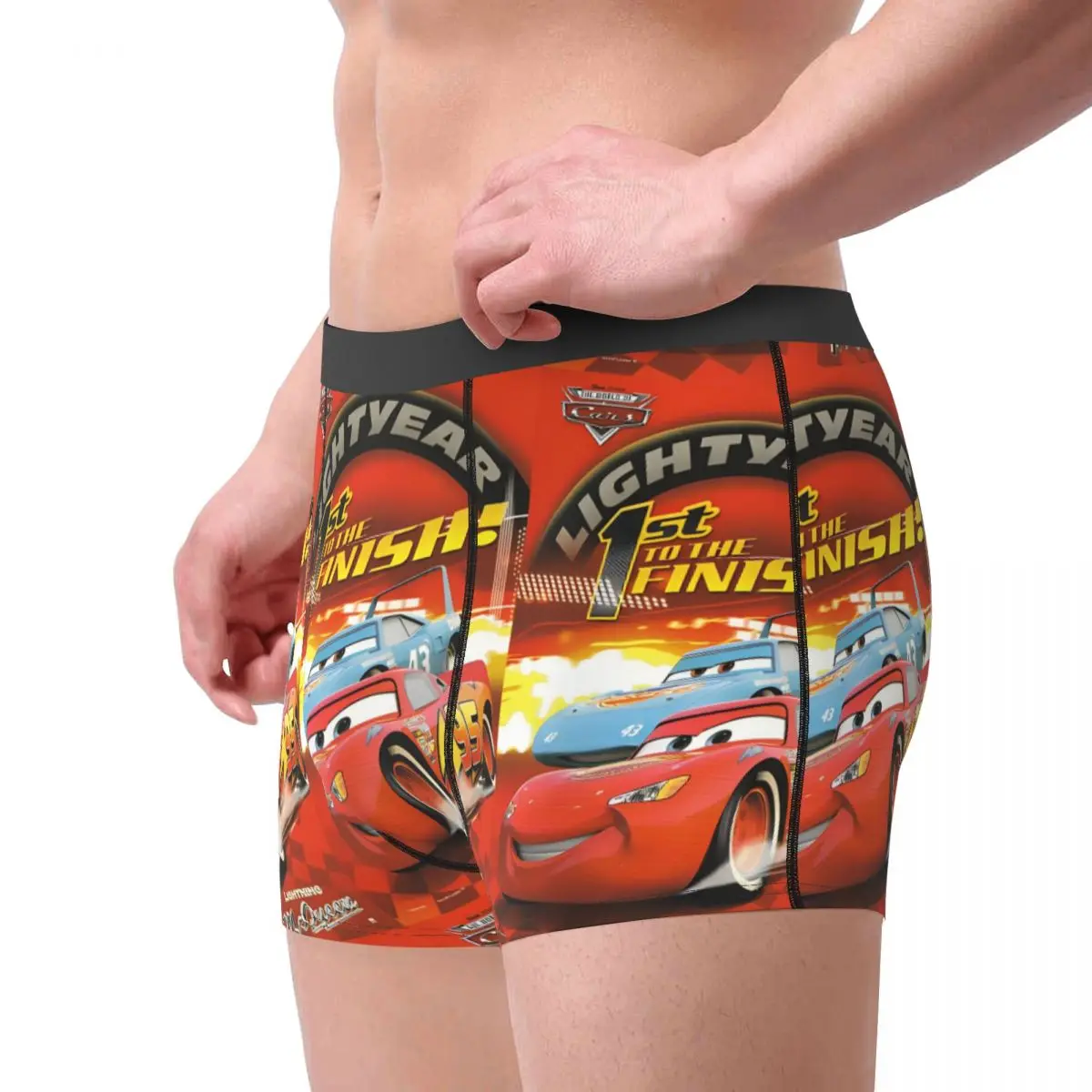 Lightning Mcqueen Cars Underwear Man Underpants Printed Breathable Boxershorts Hot Sale Boxer Brief Plus Size