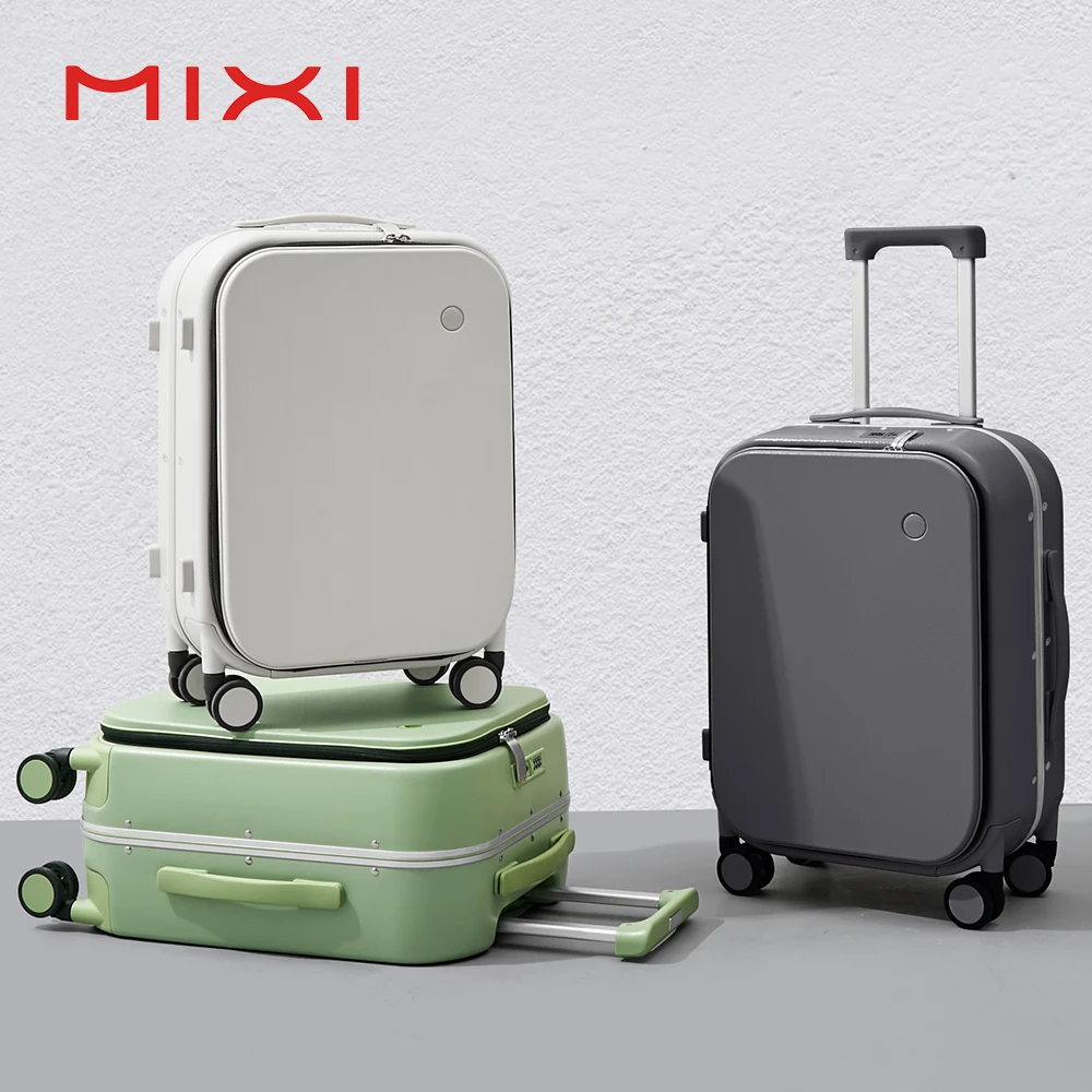 Mixi Brand Luxury Design Carry On Suitcase Polycarbonate Travel Rolling Luggage with 8 Spinner Wheels TSA Lock 18 20 Inch