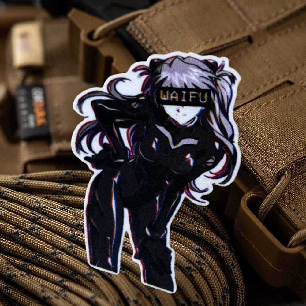 

Anime Girl Tactical Patch on Clothes Waifu Girls Printed Hook&Loop Emblem Military Morale Badge Armband Backpack Stickers