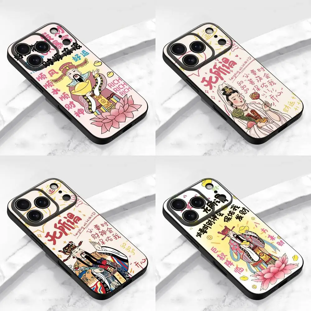 

Chinese Caishen God of Wealth Deity Buddha Bodhisattva Rich Phone Case For iPhone 15,16,12,14,13,11,17,Pro,Max,Plus,E,Air,Mini