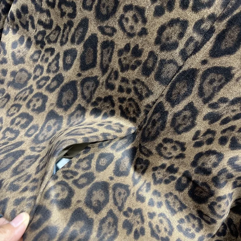 Damski Wiosenno-Jesienny Komplet: Top, Płaszcz, Garnitur, Leopard, Dwurzędowy, Średniej Długości, Vintage, Prosty, Wygodny, Casualowy, Niszowy, Uniwersalny, Wyszczuplający